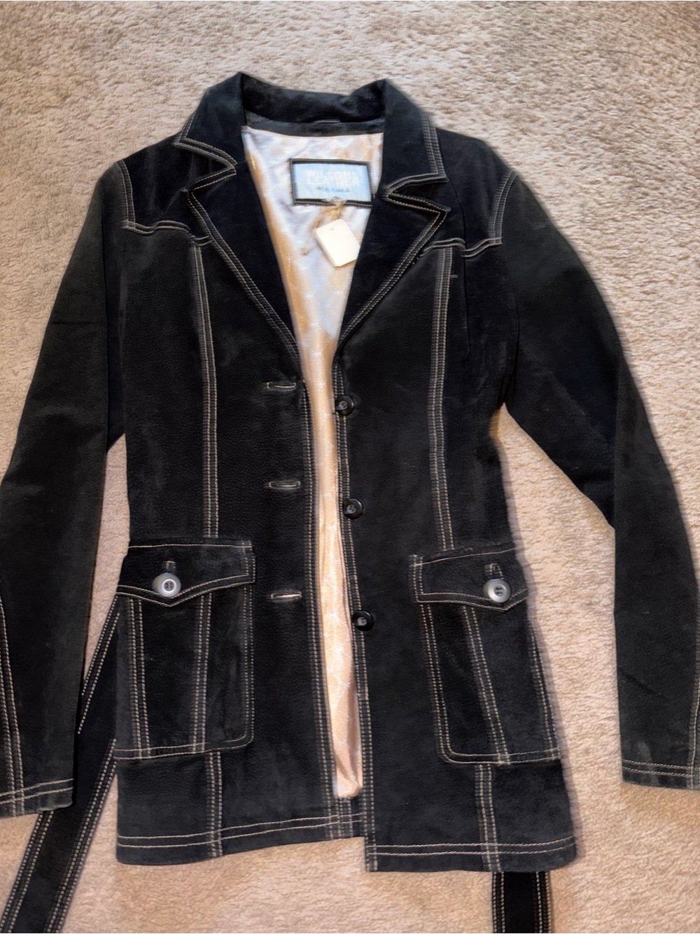 Wilsons Leather Black Suede Jacket